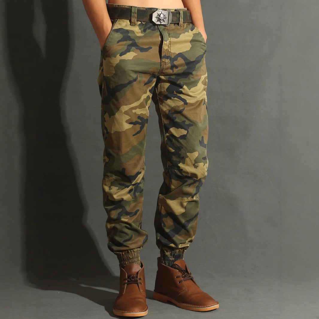 Men's Camouflage Cotton Cargo Pants – Loose Fit Tactical Casual Trousers for Outdoor & Workwear