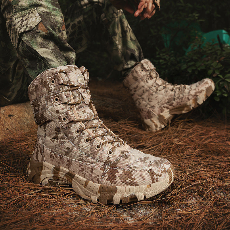 Large Size Camo Combat Boots for Men | Outdoor Tactical Hiking Boots