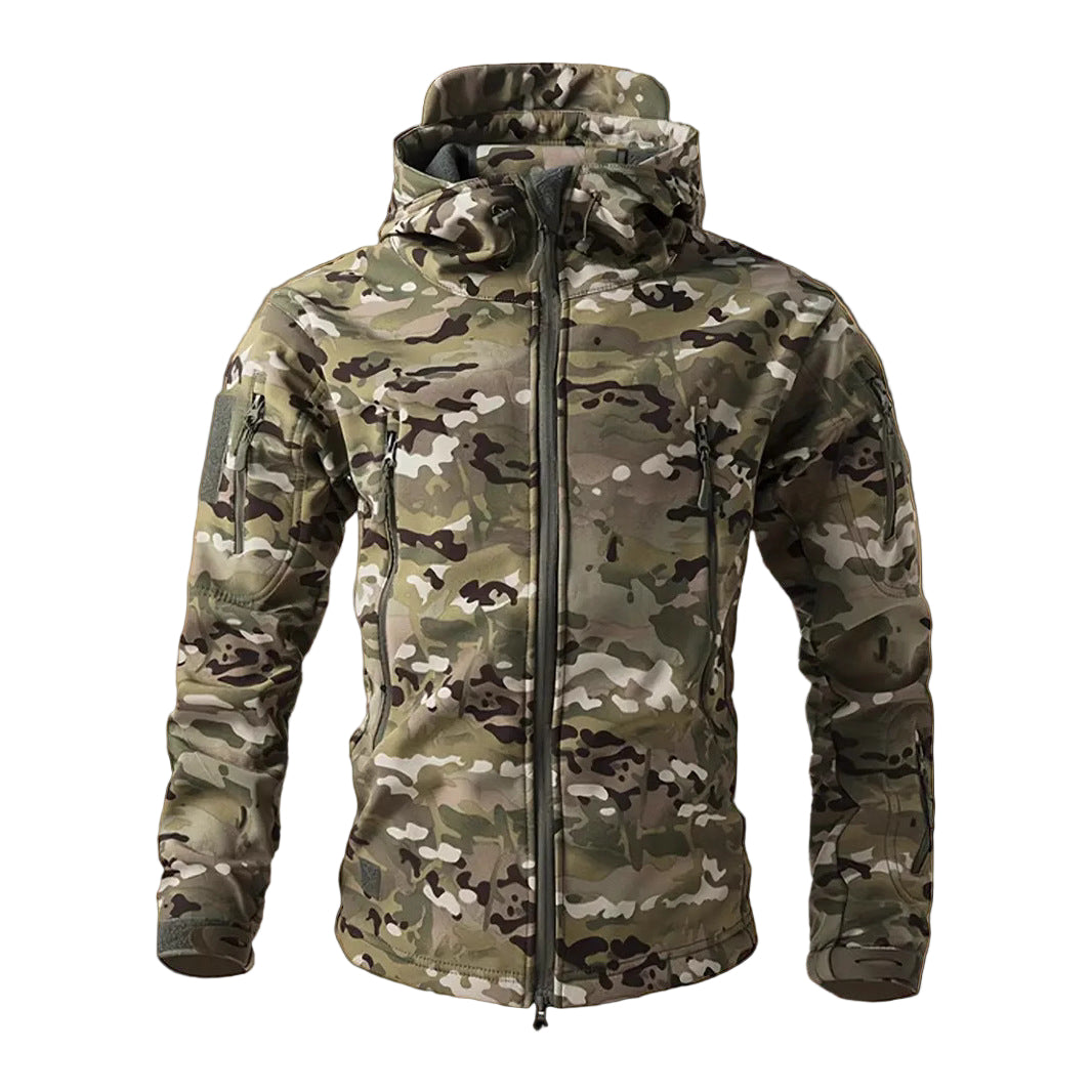 Men’s Tactical Soft Shell Jacket – Waterproof, Warm, Fleece-Lined Military Coat