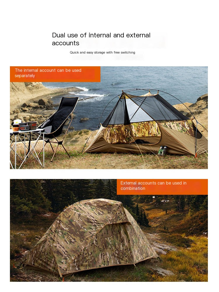Ultralight 1-Person Camping Tent – Double-Layer Waterproof Camouflage Backpacking Shelter for Hiking, Trekking & Outdoor Survival