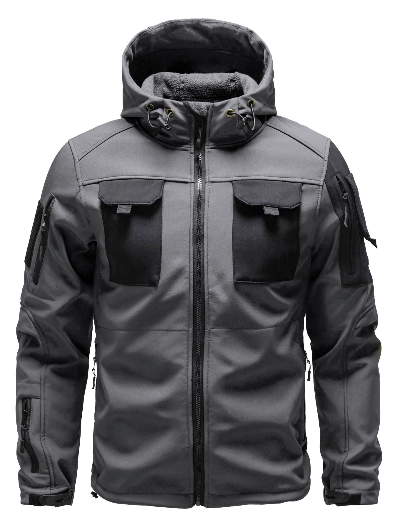 Men’s Tactical Soft Shell Jacket – Waterproof, Windproof & Warm Outdoor Hooded Coat