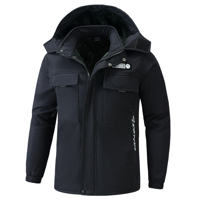 Winter Velvet Workwear Set – Thickened, Water-Repellent & Wear-Resistant Jacket