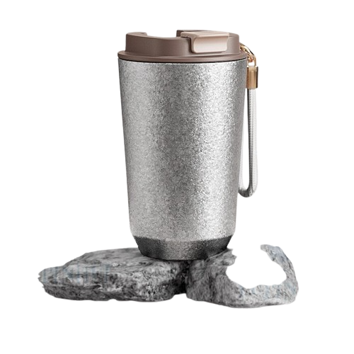 Luxury Pure Titanium Insulated Tumbler with Carry Strap – Portable Straight Cup