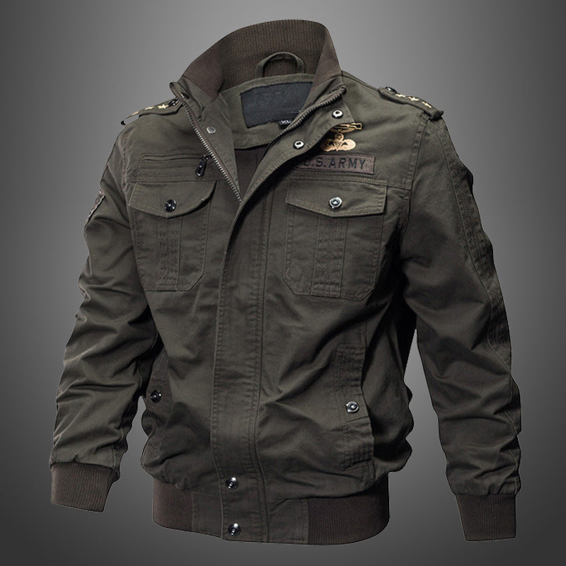 Men's Outdoor Casual Loose Stand Collar Hooded Jacket