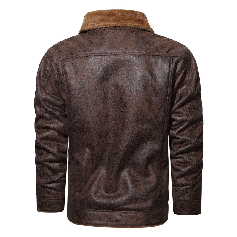 Men’s WWII Aviator Leather Jacket – Fur Lined Bomber Flight Coat