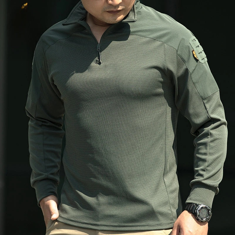 Men's Tactical Camo Frog Suit: Long Sleeve, Wear-Resistant Training Top