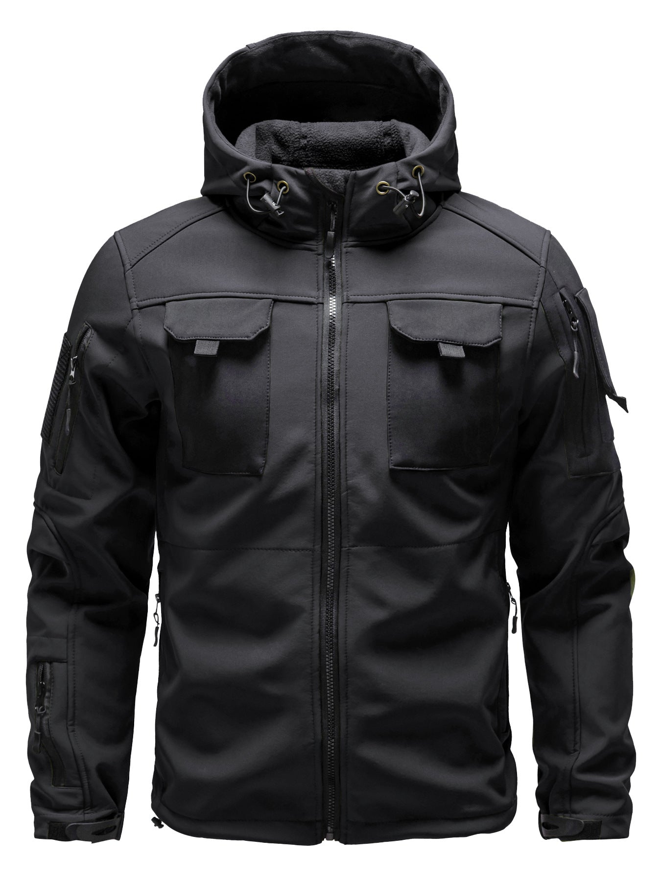 Men’s Tactical Soft Shell Jacket – Waterproof, Windproof & Warm Outdoor Hooded Coat