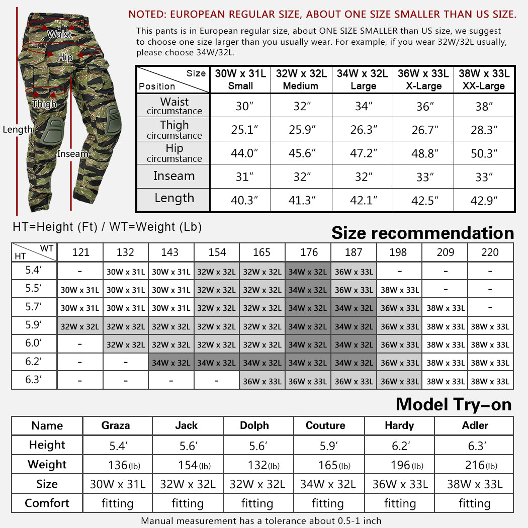 G3 Tiger Stripe Tactical Pants with Knee Pads