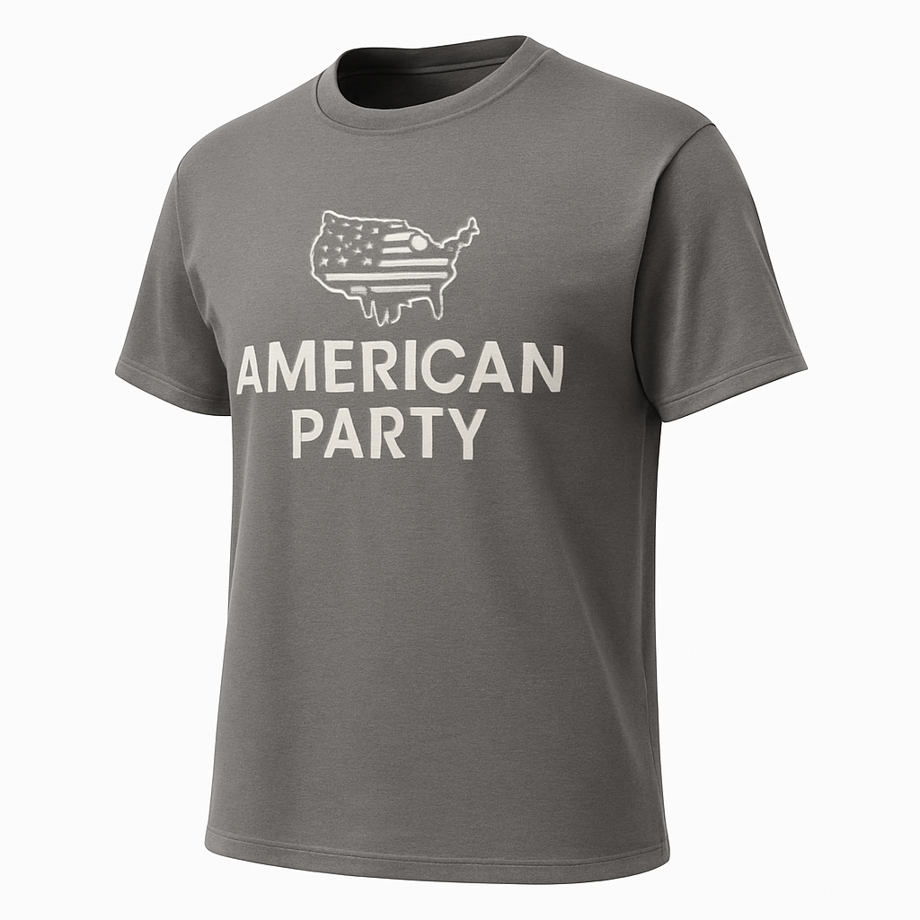 American Party 100% Cotton T-Shirt – Lightweight Slub Crew Neck Tee for Men