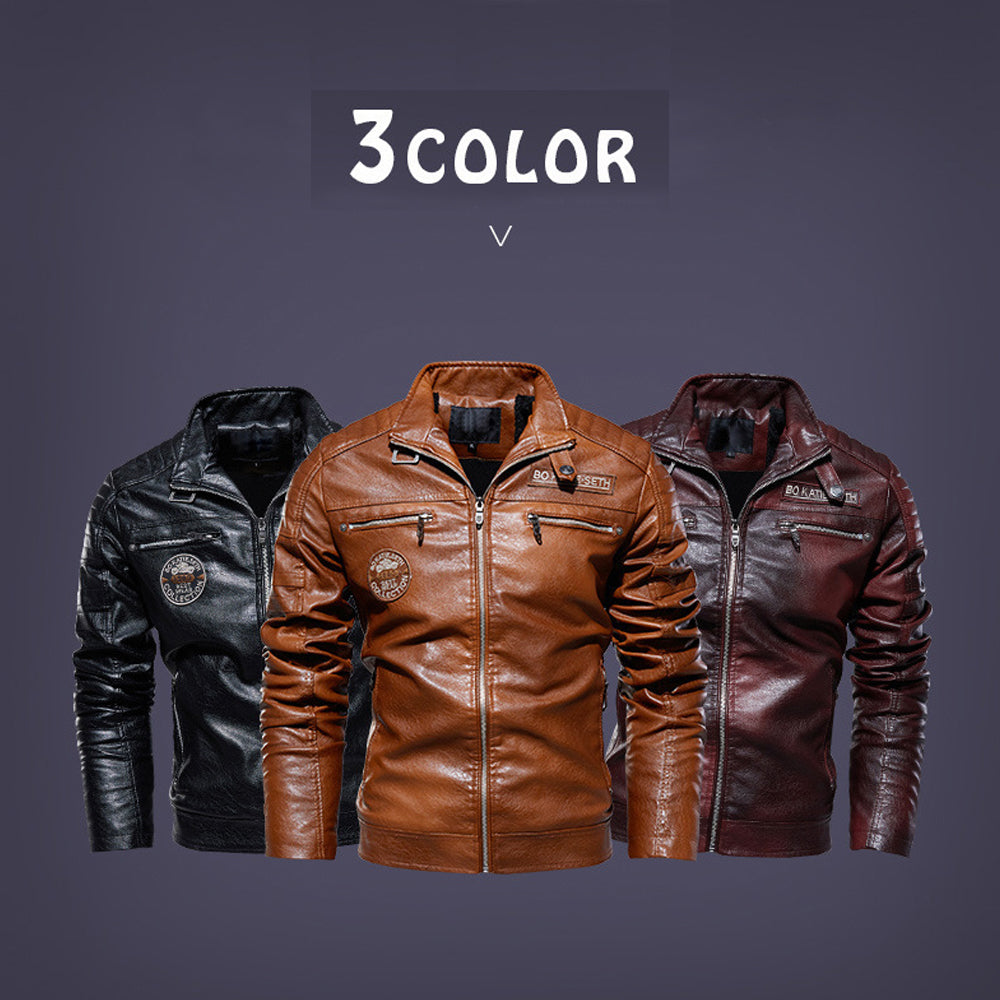 Espnman Men's Leather Jacket