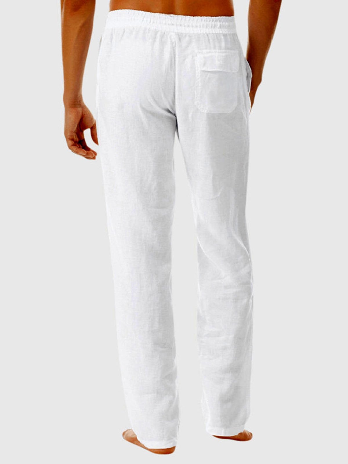 Men's Holiday Graphic Casual Cotton And Linen Trousers