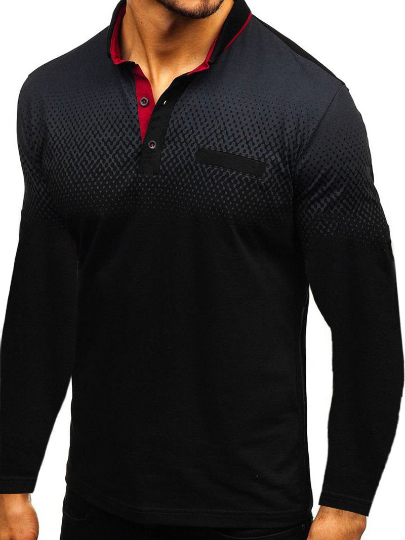 Printed Long Sleeve Polo T-Shirts