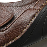 Men Summer Cow Split Leather Magic Tape Casual Sandals Shoes