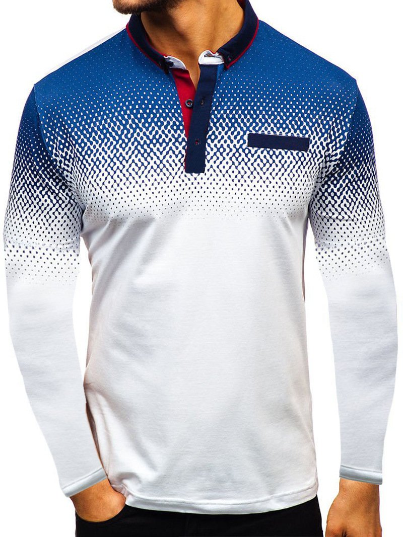 Printed Long Sleeve Polo T-Shirts