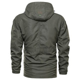 Men's Outdoor Mid-length Waterproof Hooded Jacket (Plus Fleece)