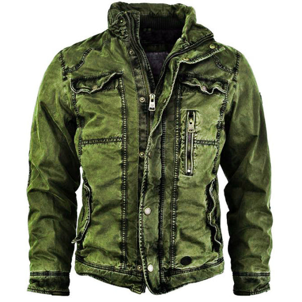 Mens Jacket Retro Washed Warm Jacket
