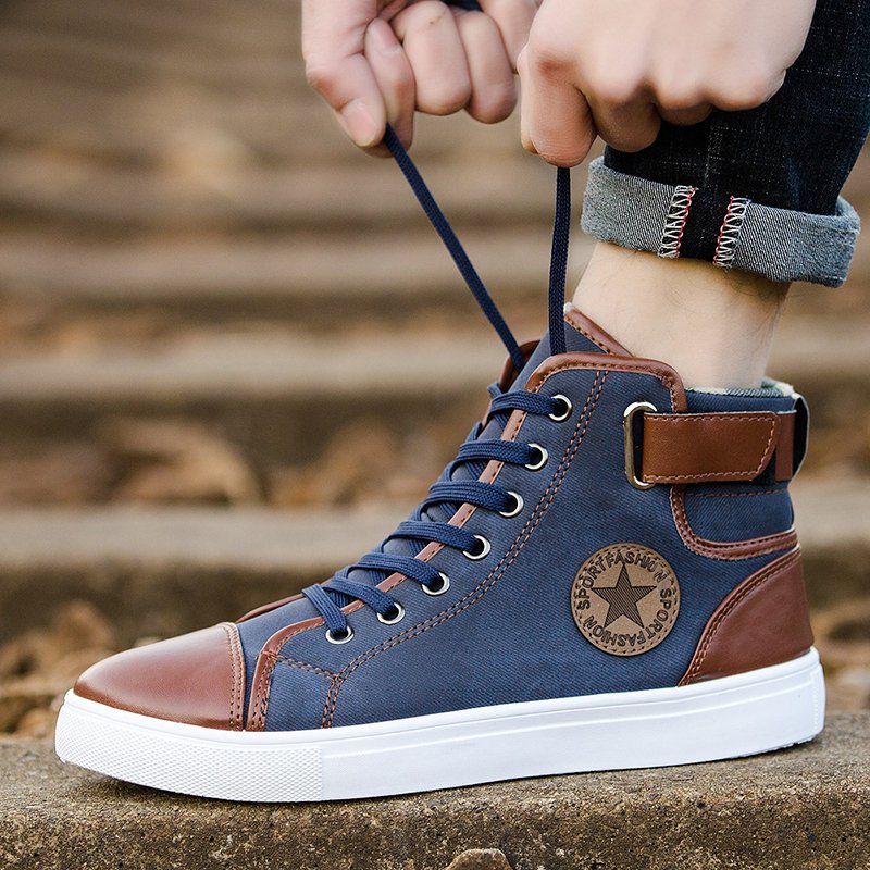 Men's Outdoor High Top Skate Shoes Casual Lace Up Comfy Ankle Boots