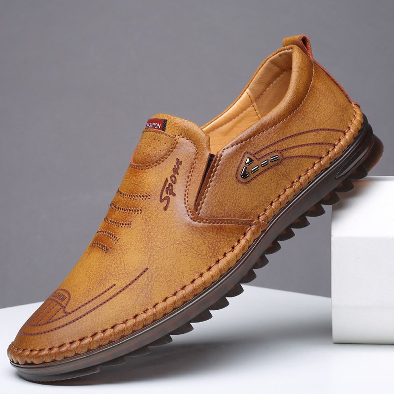 Men's Soft Sole Soft Leather Breathable Light Casual Driving Shoes