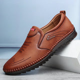 Men's Soft Sole Soft Leather Breathable Light Casual Driving Shoes