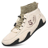 Men's Plus Sizes Rubber Band Suede Socks Retro Ankle Boots