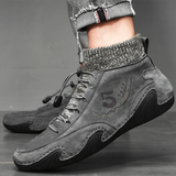 Men's Plus Sizes Rubber Band Suede Socks Retro Ankle Boots