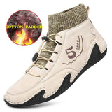 Men's Plus Sizes Rubber Band Suede Socks Retro Ankle Boots