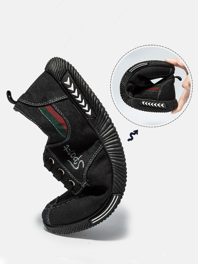 Men's Casual Breathable Simple Lace-Up Denim Canvas Shoes