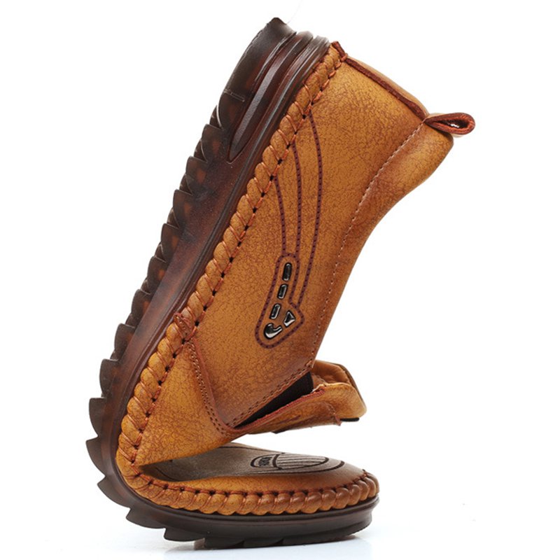 Men's Soft Sole Soft Leather Breathable Light Casual Driving Shoes