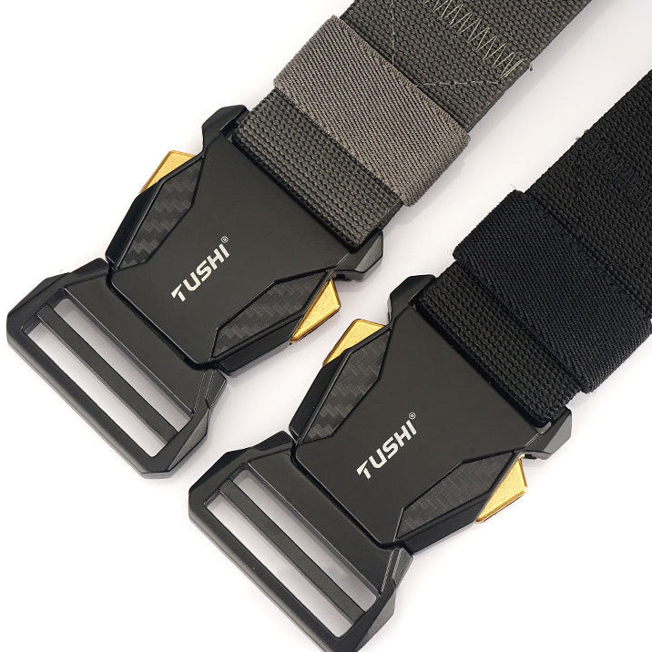 Men's Tactical Quick Release Buckle Stretch Nylon Braided Belt