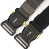 Men's Tactical Quick Release Buckle Stretch Nylon Braided Belt