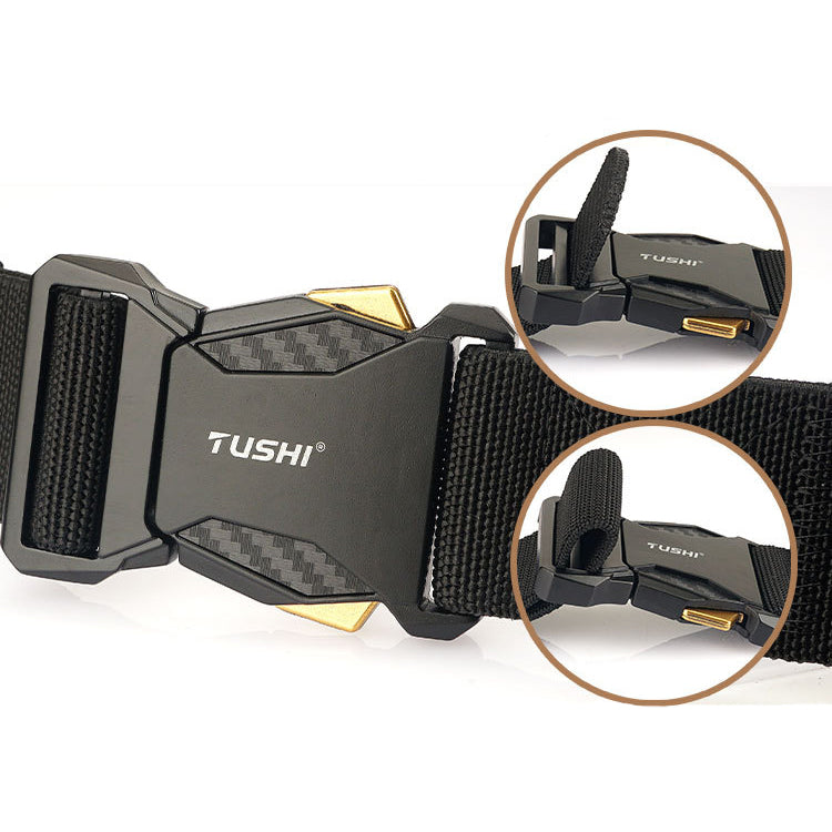 Men's Tactical Quick Release Buckle Stretch Nylon Braided Belt
