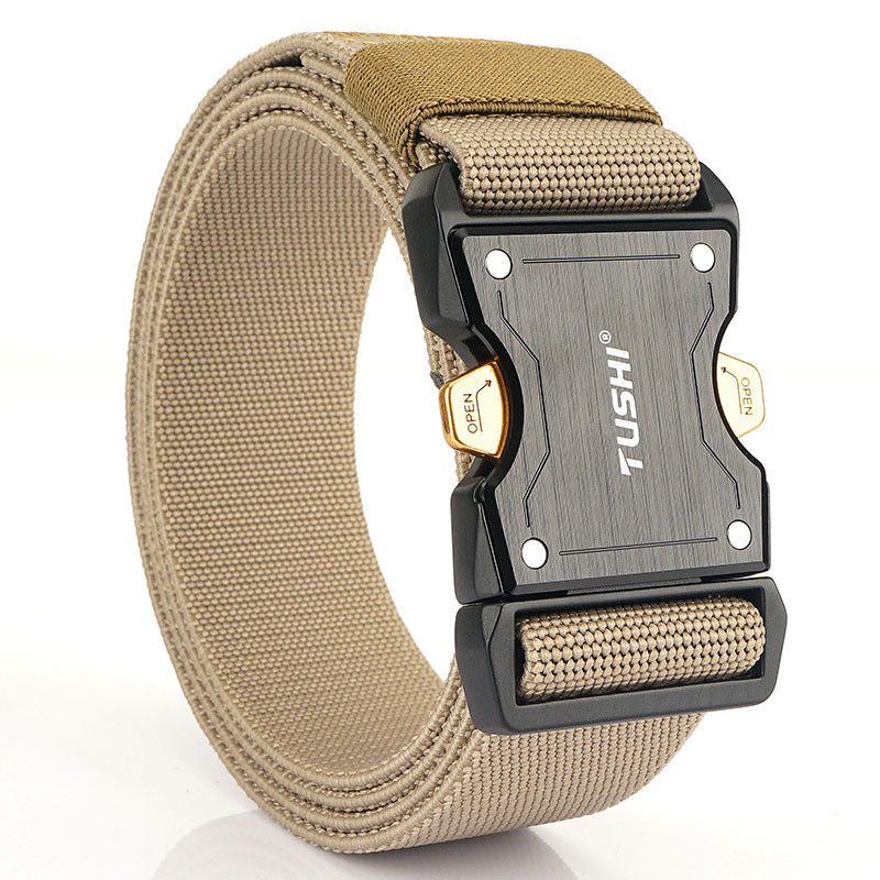 Men's Outdoor Nylon Quick Dry Aluminum Alloy Buckle Tactical Belt