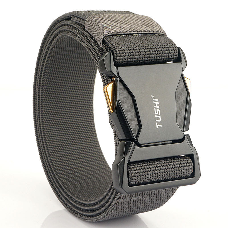 Men's Tactical Quick Release Buckle Stretch Nylon Braided Belt