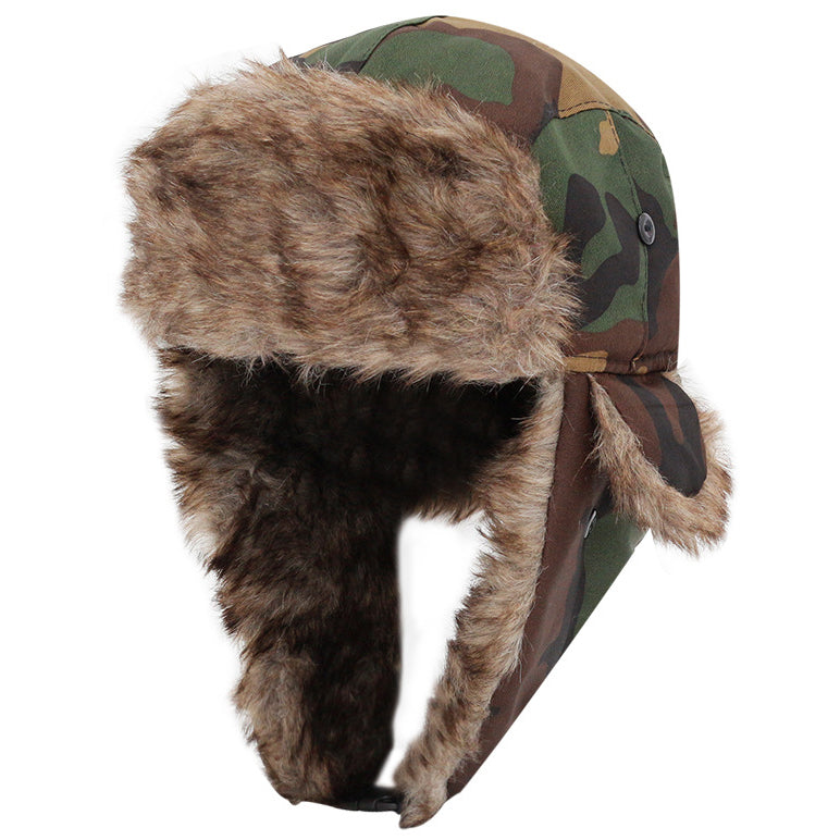 Men's Outdoor Camouflage Windproof Warm Fleece Ear Protection Hat