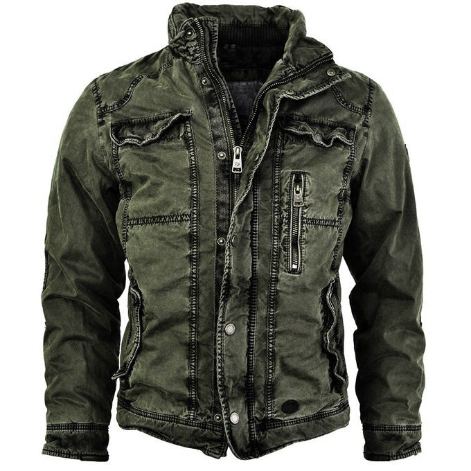 Mens Jacket Retro Washed Warm Jacket