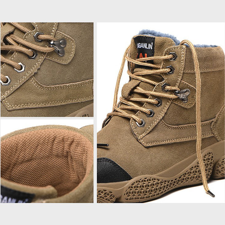 Men's Outdoor Fleece Warm Non-slip Wear-resistant Puncture-resistant Work Boots