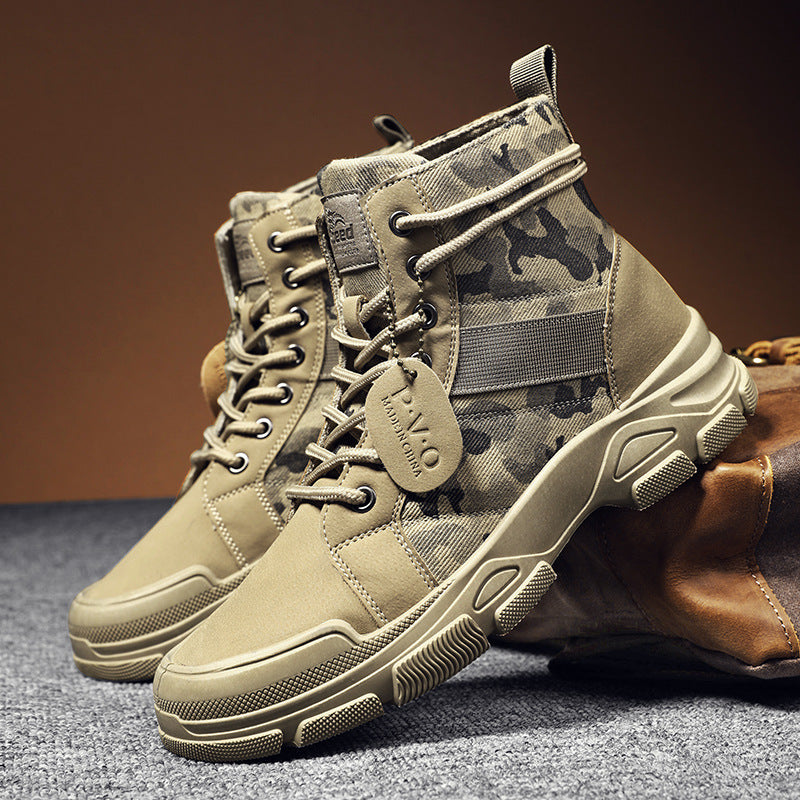 Men's Casual Camouflage Martin Boots Vintage Military Boots