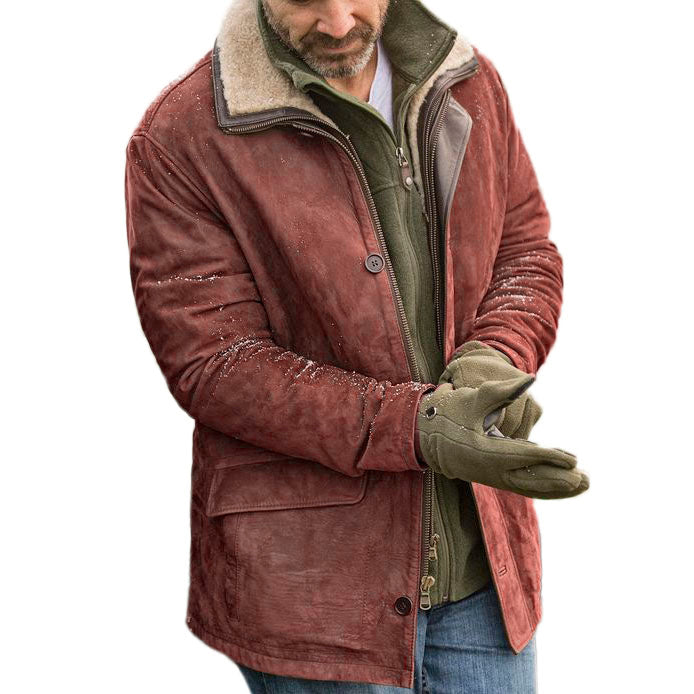 Mens Outdoor Retro Warm Cotton Jacket