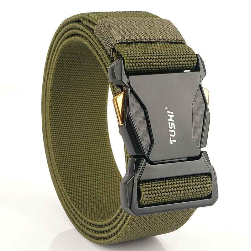Men's Tactical Quick Release Buckle Stretch Nylon Braided Belt