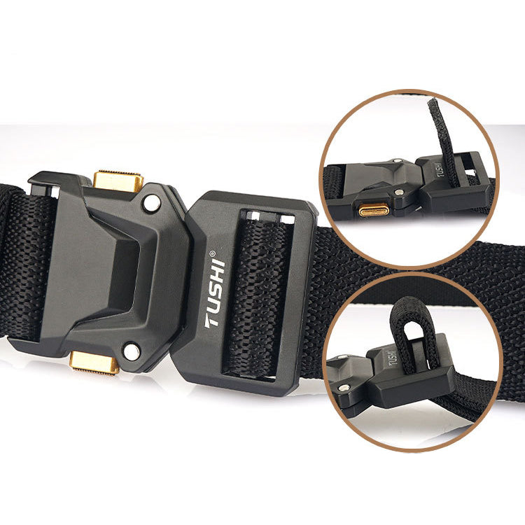 Men's Outdoor Leisure Tactical Quick Release Buckle Elastic Belt