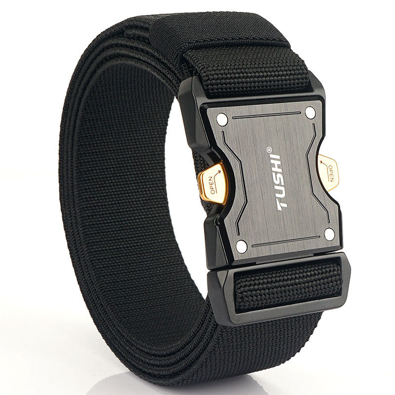 Men's Outdoor Nylon Quick Dry Aluminum Alloy Buckle Tactical Belt