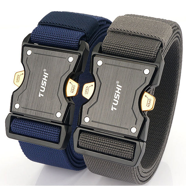 Men's Outdoor Nylon Quick Dry Aluminum Alloy Buckle Tactical Belt
