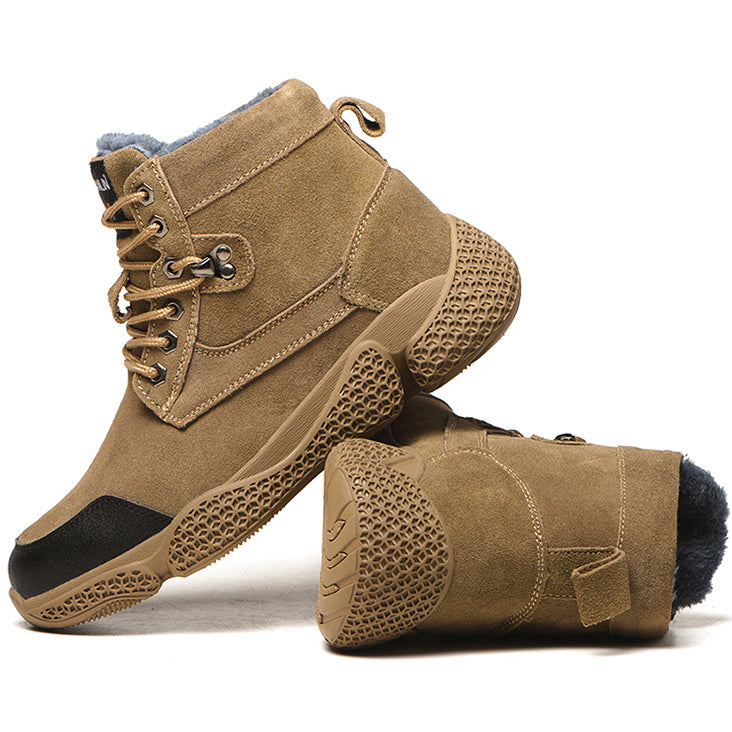 Men's Outdoor Fleece Warm Non-slip Wear-resistant Puncture-resistant Work Boots