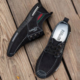 Men's Casual Breathable Simple Lace-Up Denim Canvas Shoes