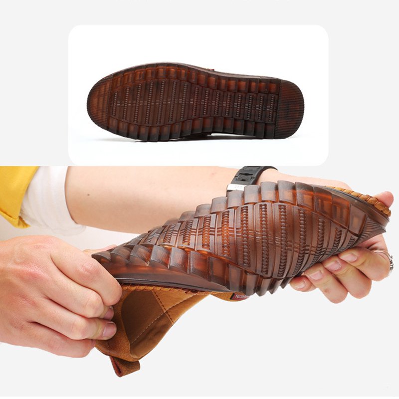 Men's Soft Sole Soft Leather Breathable Light Casual Driving Shoes