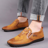 Men's Soft Sole Soft Leather Breathable Light Casual Driving Shoes