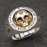 925 Silver Skull Ring Punk Open Ring