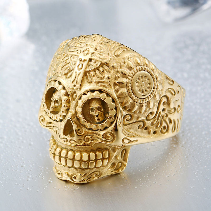 Sugar Skull Ring - Stainless Steel
