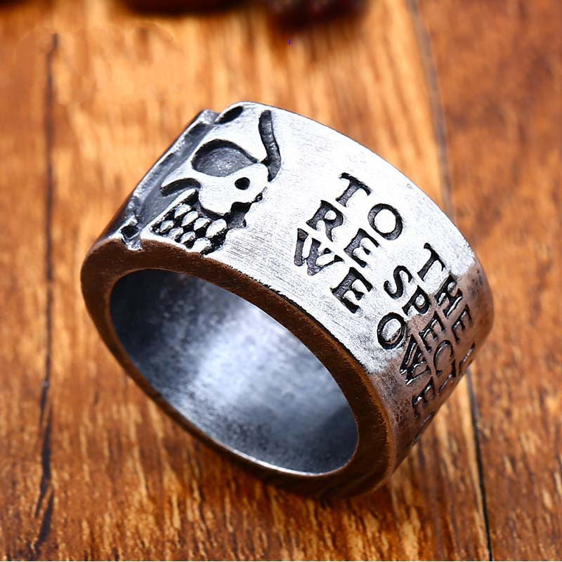 Half Face Skull Band Ring