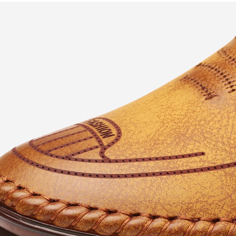 Men's Soft Sole Soft Leather Breathable Light Casual Driving Shoes